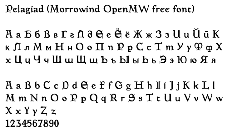 Pelagiad font