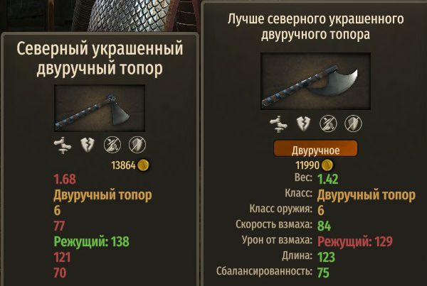 Крафтовый северный двуручный топор в сравнении с обычным